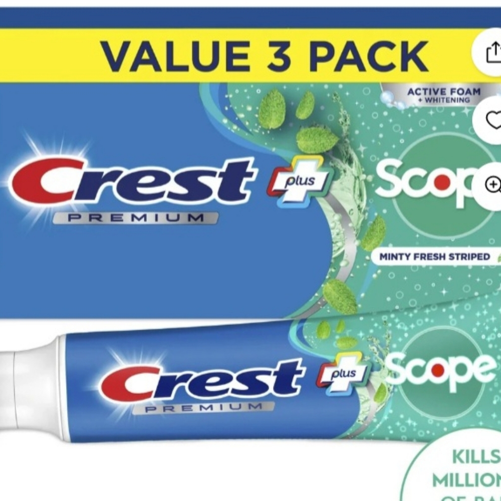 Crest Premium Plus Scope Minty Fresh Toothpaste Value Pack